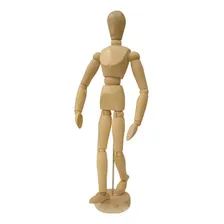 Boneco Articulado Madeira 20cm - Moda Arte Manequim Foto mini 1