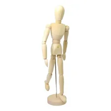 Boneco Articulado Madeira Desenho Manequim 14 Cm Modelo Foto mini 2