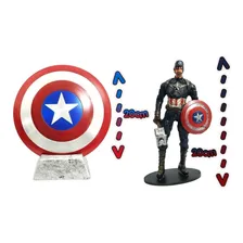 Boneco Capitão América 18cm + Escudo Capitão América 20cm Foto mini 1