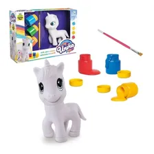 Boneco Criança Pintura Unicórnio Colorir Pintar C/ Tintas Foto mini 1