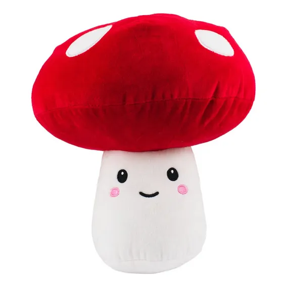 Boneco De PelĂșcia Cogumelo Vermelho Com Rosto 25cm Foto 1