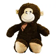 Boneco De Pelúcia Macaco Marrom Com Laço Sentado 77cm Foto  mini 1