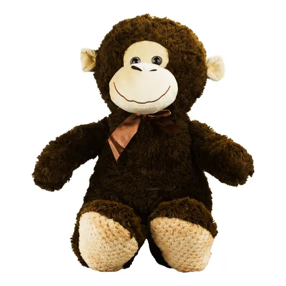 Boneco De Pelúcia Macaco Marrom Com Laço Sentado 77cm Foto 1