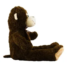 Boneco De Pelúcia Macaco Marrom Com Laço Sentado 77cm Foto mini  2