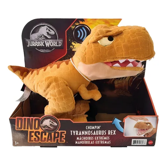 Boneco Dinossauro PelĂșcia Jurassic World Dino Morde Sons Foto 1