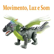 Boneco Dragossauro Dinossauro C/ Som, Luz E Movimento Anda Foto mini 4
