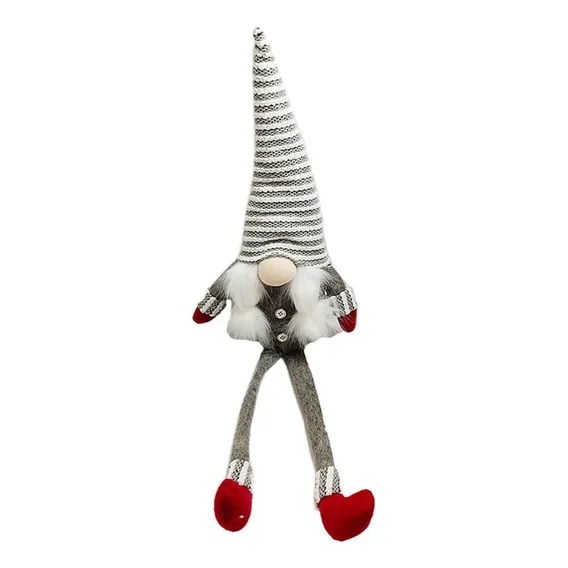Boneco Duende Sentado Natal Cinza - Casambiente 66cm Foto 1