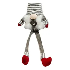Boneco Duende Sentado Natal Cinza - Casambiente 66cm Foto mini 3