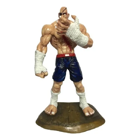 Boneco Estátua Sagat Em Resina 30cm Street Fighter Foto 1