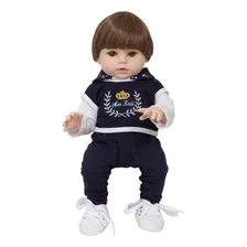 Boneco Estilo Reborn Homem Olho Castanho Com Kit Acessórios Foto  mini 1