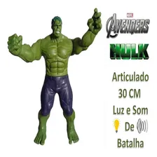 Boneco Hulk Articulado Avengers 30cm Com Som Luz Presente Foto mini 3