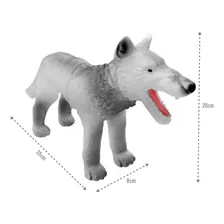Boneco Lobo 32cm Animal Selvagem Brinquedo De Vinil Foto mini 3