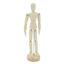 Boneco Madeira Articulado 14cm Desenho Enfeite Decoracao Foto mini 1