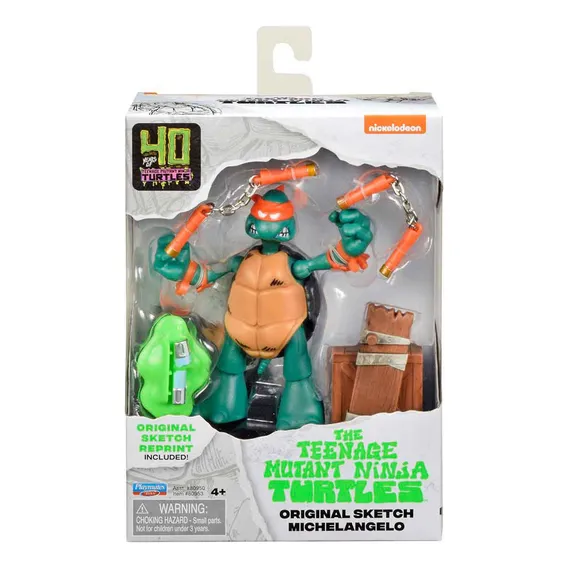 Boneco Mikey (sketch) 11cm Com Acess贸rios - Tartarugas Ninja Foto 1
