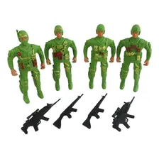 Boneco Militar 04 Peças Acessórios Soldado Operação Combate Cor Verde Foto mini 1