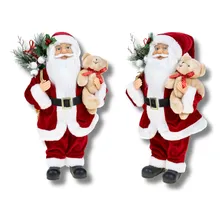 Boneco Papai Noel 40 Cm Vermelho Tradicional Decoração Natal Foto  mini 1