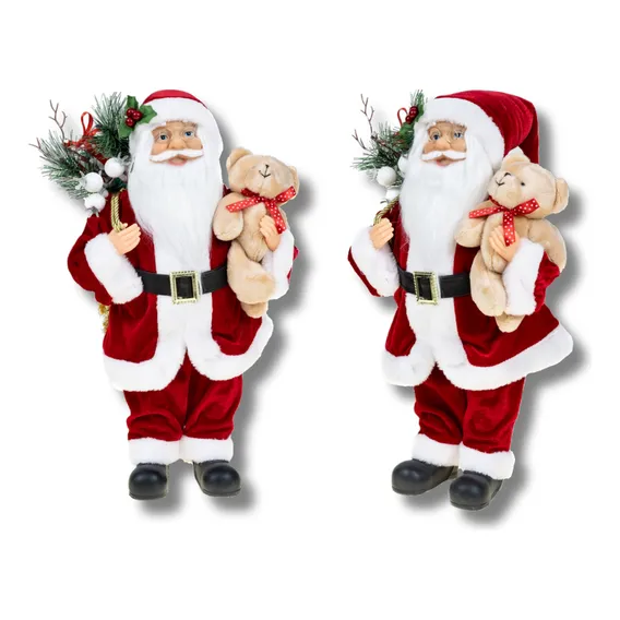 Boneco Papai Noel 40 Cm Vermelho Tradicional Decoração Natal Foto 1