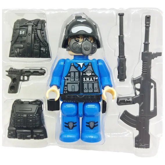 Boneco Policial Com Mascara Acessórios Comando Tático Foto 1