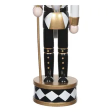 Boneco Quebra Nozes Natal Em Pe Preto Dourado 30cm Florarte Foto mini 4