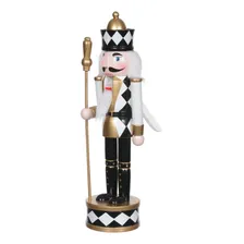 Boneco Quebra Nozes Natal Em Pe Preto Dourado 30cm Florarte Foto mini  2