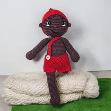 Boneco Saci Pererê Crochê 30x9 Cm Amigurumi Foto mini  3