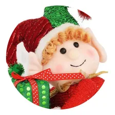 Boneco Sentado Enfeite Natalino 36cm Duende Com Presente Foto mini 2