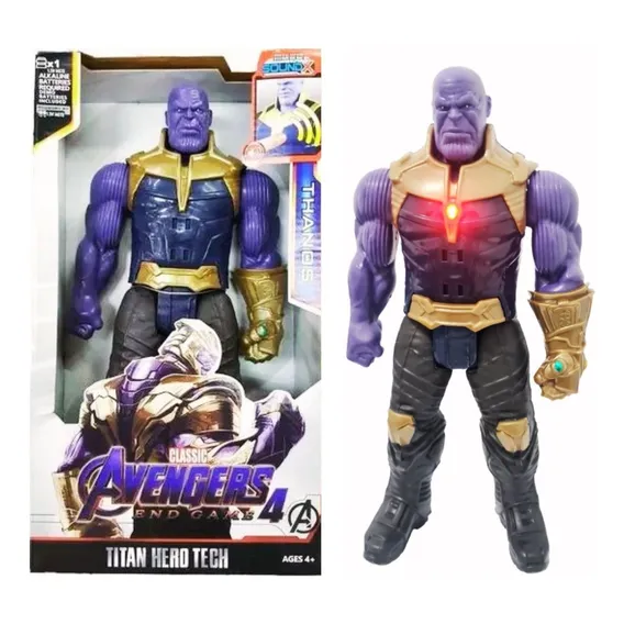 Boneco Thanos 30cm Articulado C/som E Led Vingadores Foto 1