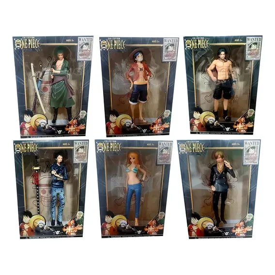 Bonecos One Piece Coleção Completa Luffy Zoro Ace Sanji Law Foto 1