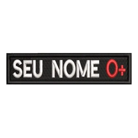 Bordado Tarjeta Sutache Nome Tipo Sanguíneo Motociclista Foto 1