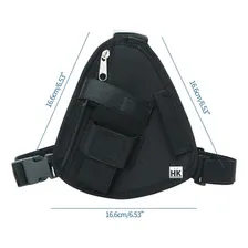 Bornal Colete De Peito Com Bolso Preto Para Walkie Talkie Foto mini  2