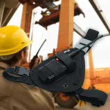 Bornal Colete De Peito Com Bolso Preto Para Walkie Talkie Foto mini  3