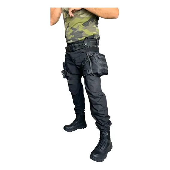 Bornal Tático Militar Perna Airsoft Guarda Talonário Cor Preto Foto 1
