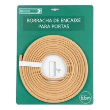 Borracha De Vedação Com Encaixe Para Porta De Madeira 5,5m Cor Borracha Bege Foto  mini 1