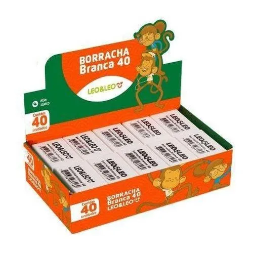 Borracha Escolar Branca Escolar NÂș40 Caixa C/40 Unidades Foto 1