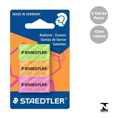 Borracha Kit C/3 Cores Neon 526f Staedtler Foto 1