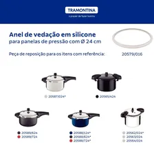 Borracha Tramontina Panela Pressão Vancouver 24cm 6 Litros Foto mini  2