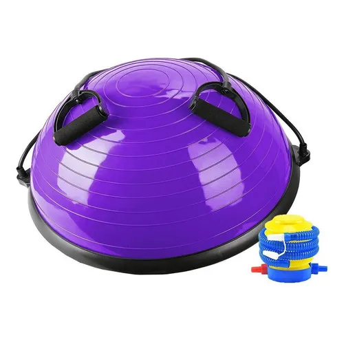Bosu Meia Bola Com Elásticos Extensores E Bomba De Ar Bravus Foto 1