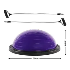 Bosu Meia Bola Com Elásticos Extensores E Bomba De Ar Bravus Foto mini  2
