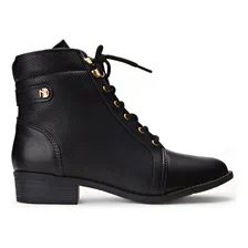 Bota Coturno Feminino Cano Curto Salto Bloco Baixo Modare Foto mini 1