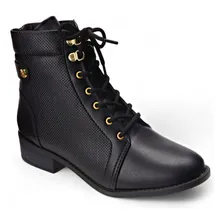 Bota Coturno Feminino Cano Curto Salto Bloco Baixo Modare Foto mini 2