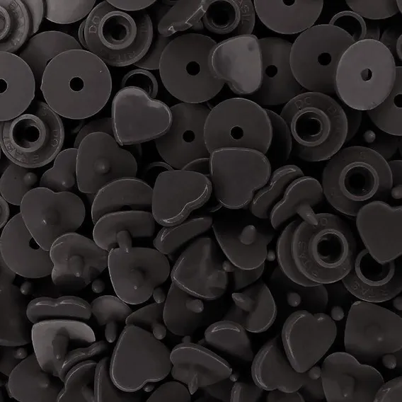 Botão De Pressão Tic Tac Coração 10 Cor Preto 50 Foto 1