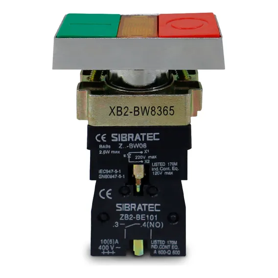 Botão Duplo Interruptor Iluminado Luz De Led 220v Xb2-bw8365 Foto 1
