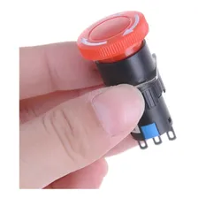Botão Emergência 16mm Com Trava Vermelho 2 Rev P16 Segurança Foto  mini 1