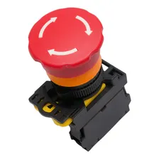 Botão Interruptor Emergência Máquina Cogumelo C/ Trava 7,5cm Foto  mini 1