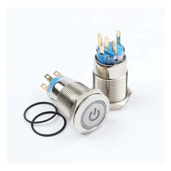 Botão On/off 220v Trava Interruptor / Chave Led Liga Desliga Cor Branco Foto 1