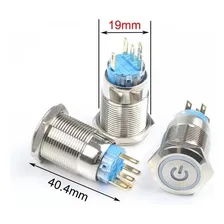 Botão On/off 220v Trava Interruptor / Chave Led Liga Desliga Cor Branco Foto mini 4