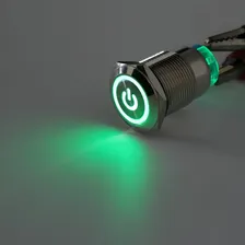 Botão On Off Liga Desliga 19mm Led 12v 24v (kit 10 Peças) Cor Verde Foto mini  2