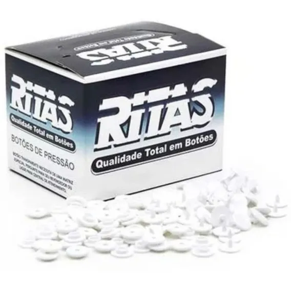Botão Pressão Tic Tac (12mm) Branco Ritas Caixa C/ 200 Un Foto 1