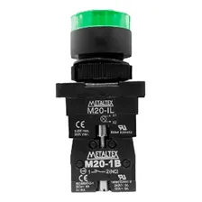 Botao Pulsador Iluminado P20igr-g-1c Verde 220v Metaltex Foto mini 2