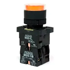 Botao Pulsador Iluminado P20igr-y7-1c Amarelo 24v Metaltex Foto mini 1